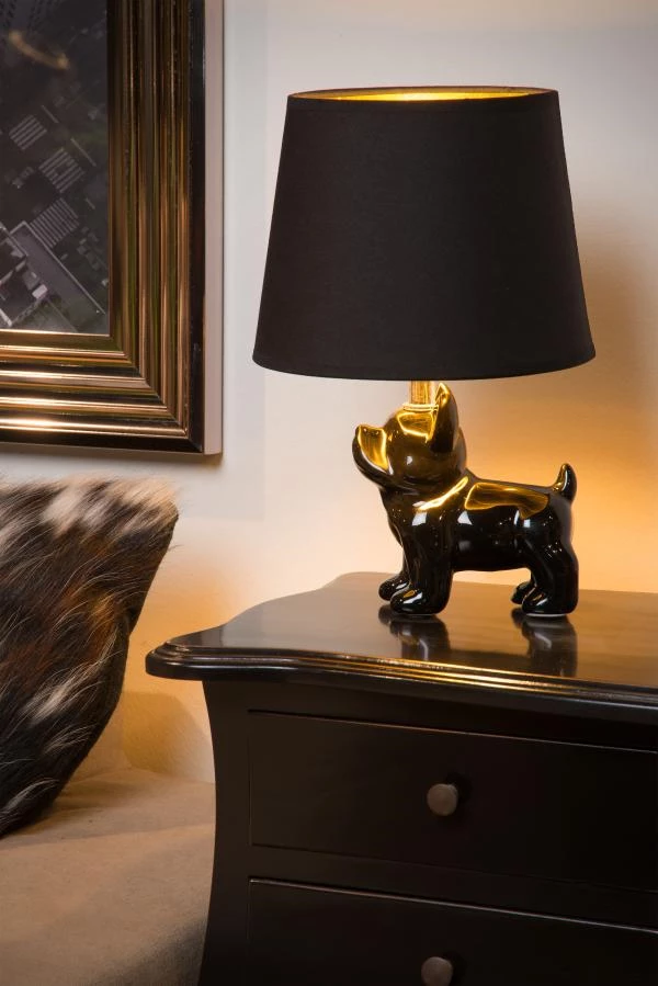 Lucide EXTRAVAGANZA SIR WINSTON - Table lamp - 1xE14 - Black - ambiance 2